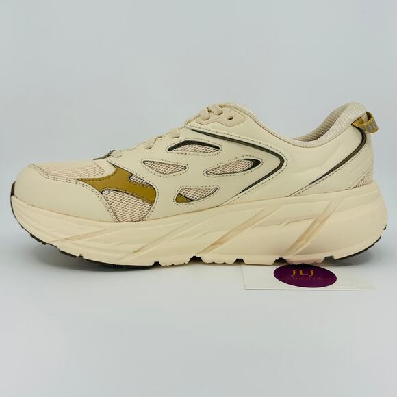 Hoka One One Men's Clifton L Athletics Leather Sneakers Vanilla/Wheat Size 11 - Picture 8 of 11